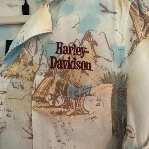 Harley-Davidson Out West Printed Woven Shirt Button Up Western - NWT - Medium - Picture 4 of 7